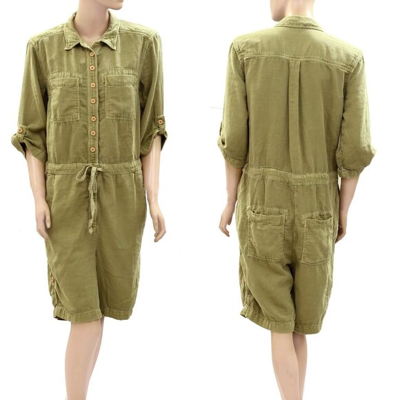 Sundance Monroe Cotton Jumpsuit Army Green Shorts Romper Jumpsuit Small EUC - Picture 6 of 8